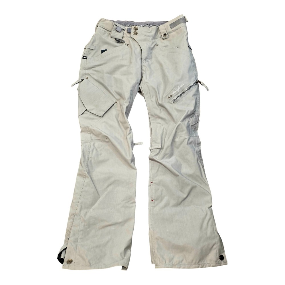686 Smarty Cargo Snowboard Pants Womens Small Gray Ski Pants NO LINER